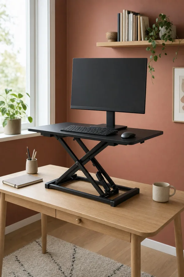 Desk converter on a fixed desk