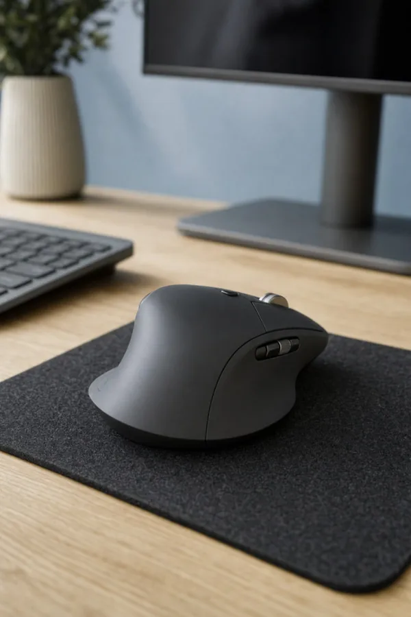 Vertical mouse on the desk