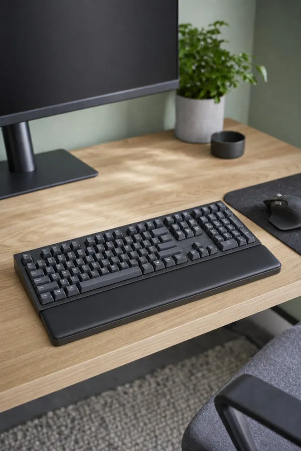 Split ergonomic keyboard on the desk